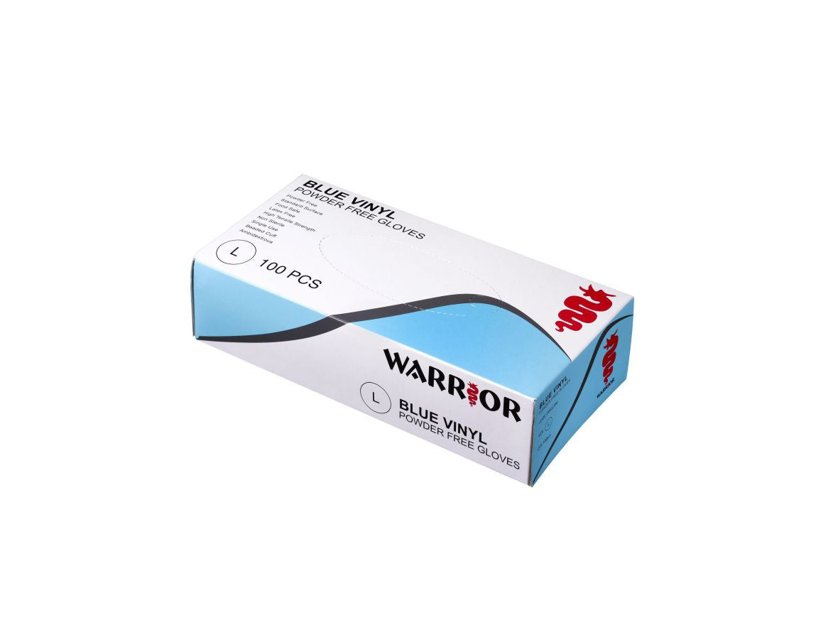 Warrior Vinyl Glove - Blue - Box 100 (LARGE)