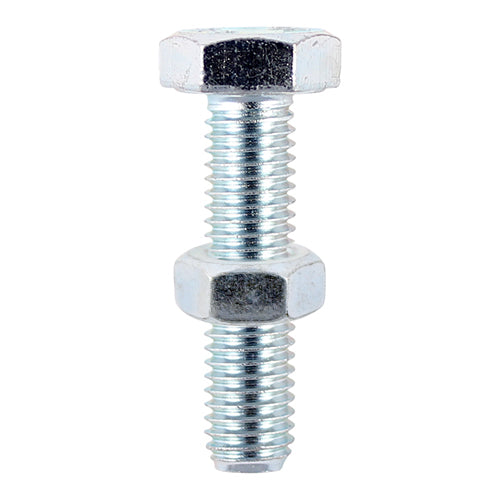 Set Screw & Hex Nut - BZP M10 x 25 35 PCS