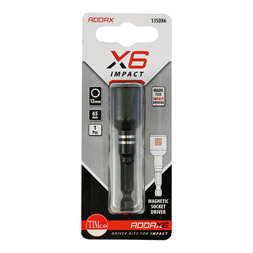 X6 Impact Magnetic Skt Driver 13mm x 65 - 1 EA