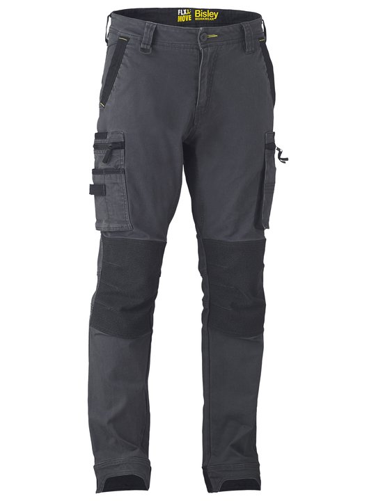 Flex & Move Stretch Utility Cargo Trousers With Kevlar Knee Pad Pockets Charcoal (BCCG) 36R