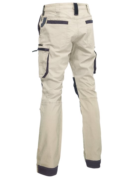 Flex & Move Stretch Utility Cargo Trousers With Kevlar Knee Pad Pockets Stone (BTSN) 32R