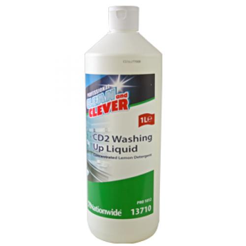 Clean & Clever Washing Up Liquid -1litre - Pack of 6.
