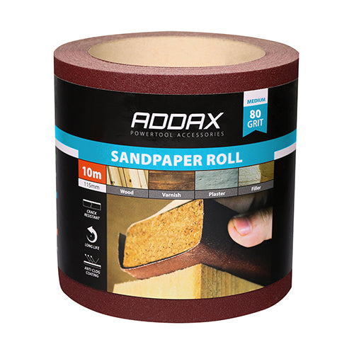 Sandpaper Roll Red P80 115mm x 10m - 1 EA