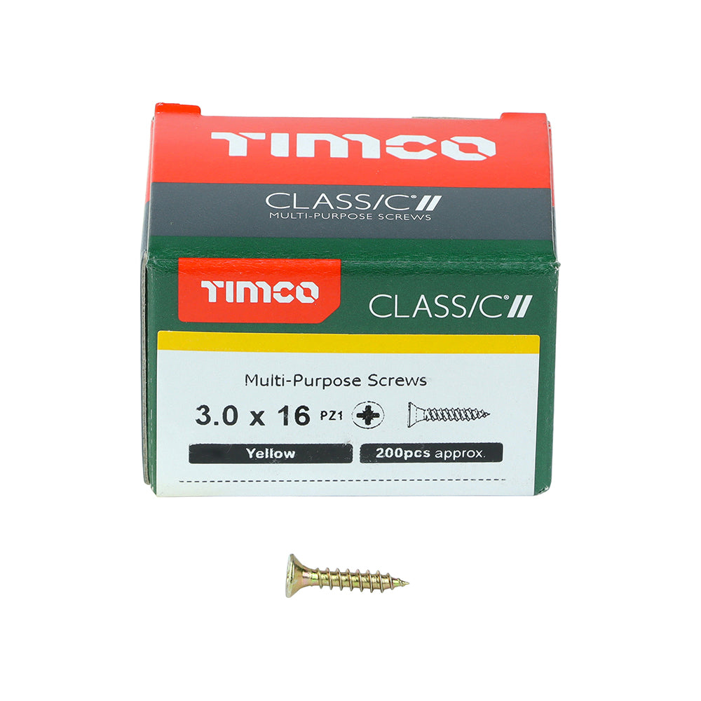 Timco - Classic Screw PZ1 CSK - ZYP 3 x 16mm (200)