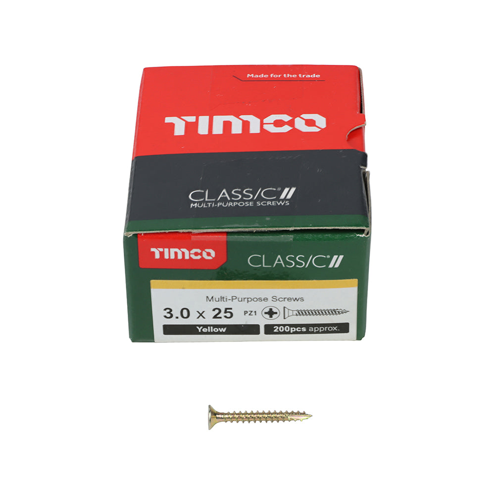 Timco - Classic Screw PZ1 CSK - ZYP 3 x 25mm (200)