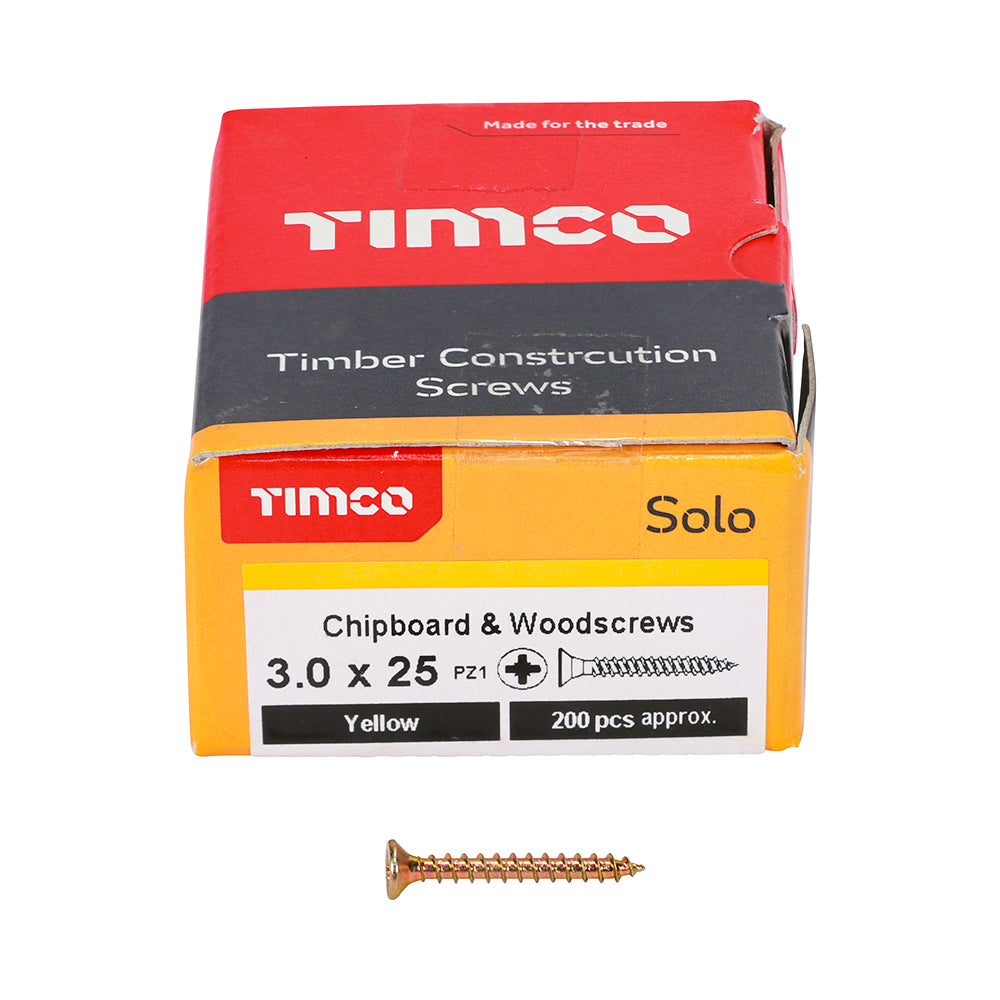 Solo Woodscrew PZ1 CSK - ZYP 3 x 30 200 PCS