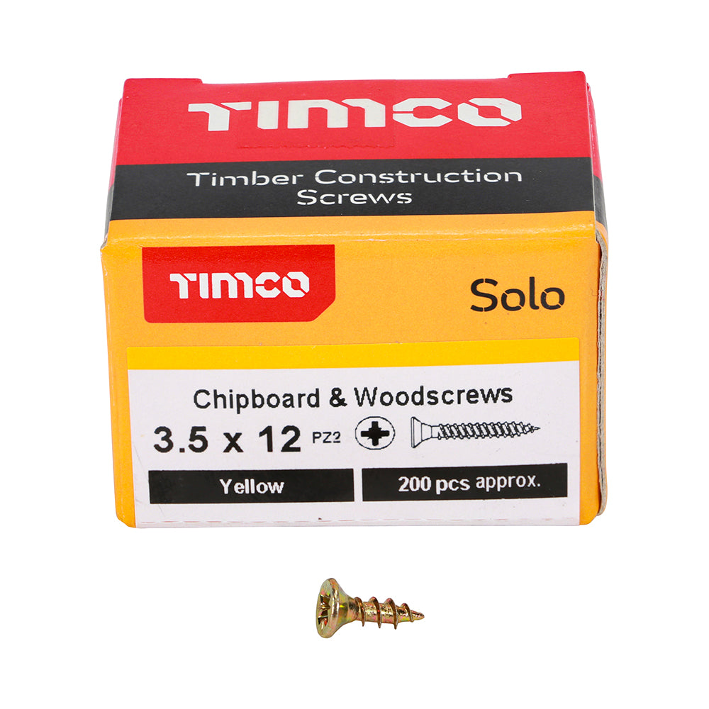 Solo Woodscrew PZ2 CSK - ZYP 3.5 x 12 200 PCS