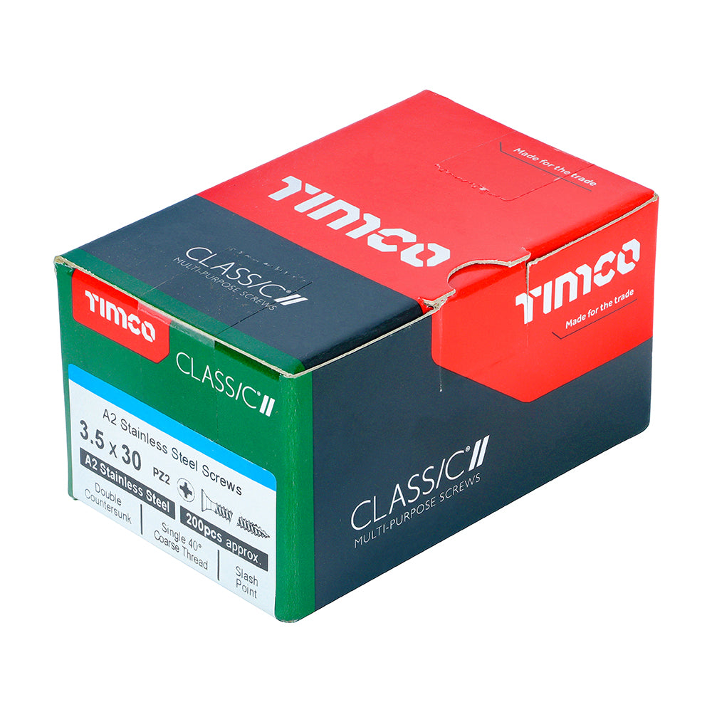 Classic Screw PZ2 CSK - A2 S/S 3.5 x 30 200 PCS