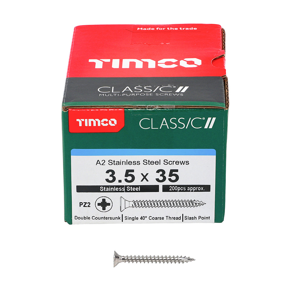 Classic Screw PZ2 CSK - A2 S/S 3.5 x 35 200 PCS