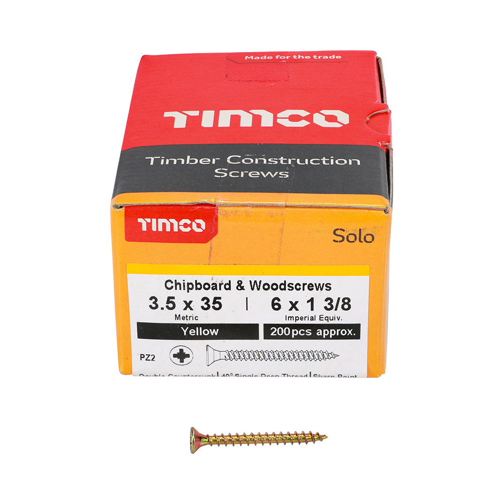 Solo Woodscrew PZ2 CSK - ZYP 3.5 x 35 200 PCS