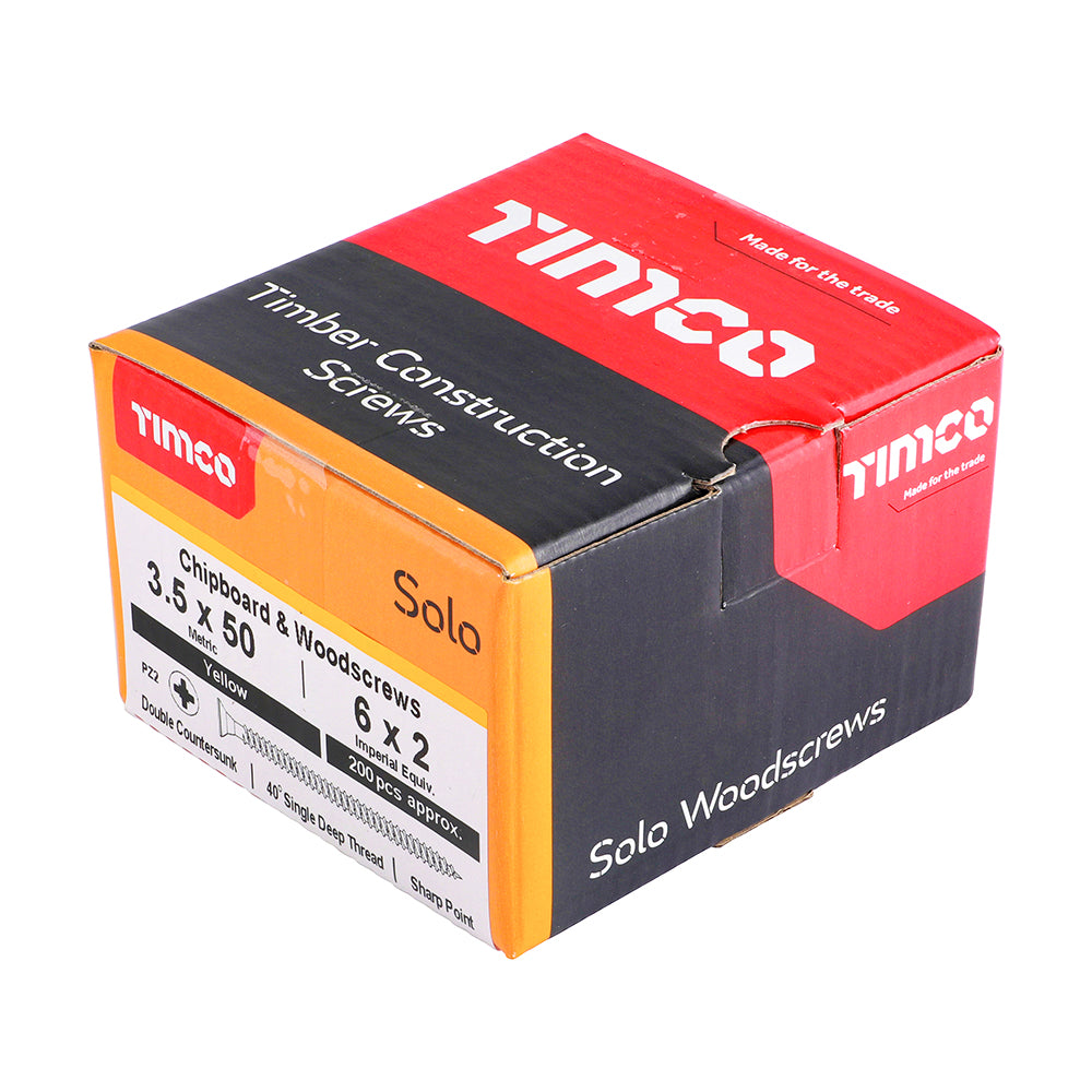 Solo Woodscrew PZ2 CSK - ZYP 3.5 x 50 200 PCS