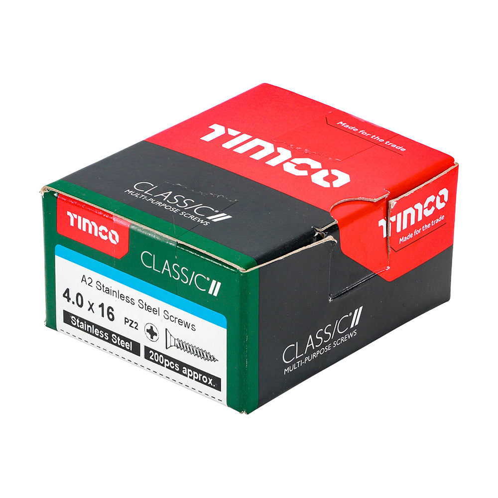 Classic Screw PZ2 CSK - A2 S/S 4.0 x 16 200 PCS