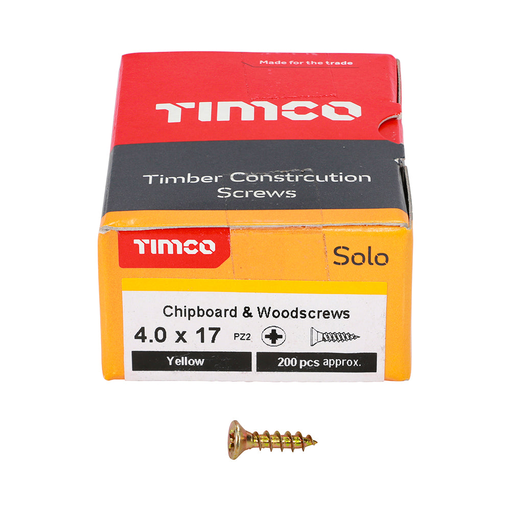 Solo Woodscrew PZ2 CSK - ZYP 4 x 17 (200 PCS)