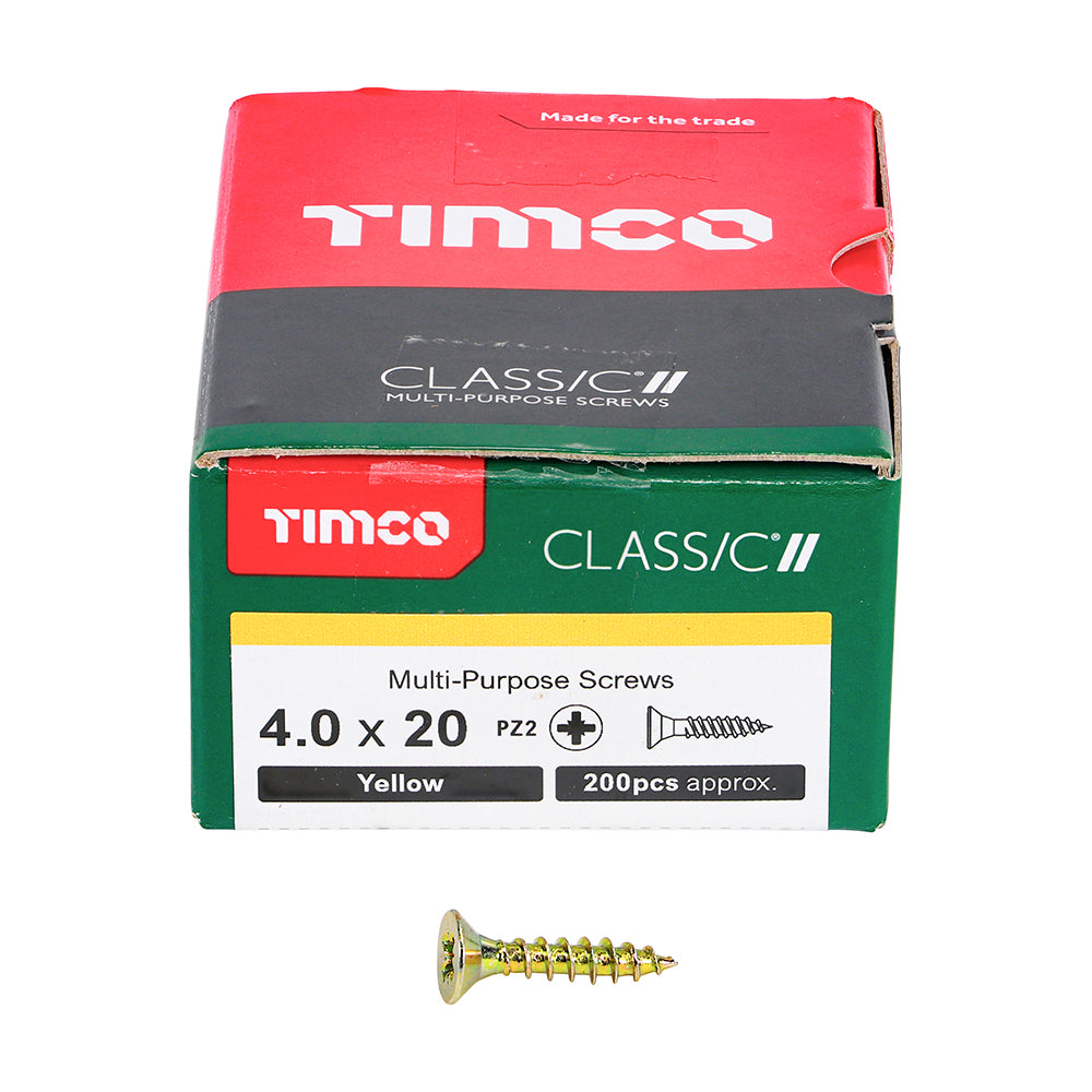 Timco - Classic Screw PZ2 CSK - ZYP 4 x 20mm (200)