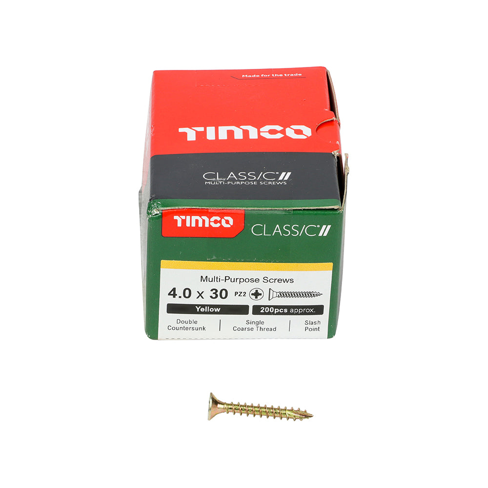 Timco - Classic Screw PZ2 CSK - ZYP 4 x 30mm (200)
