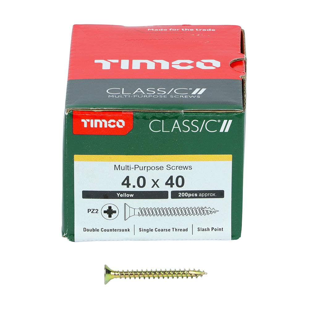 Timco - Classic Screw PZ2 CSK - ZYP 4 x 40mm (200)