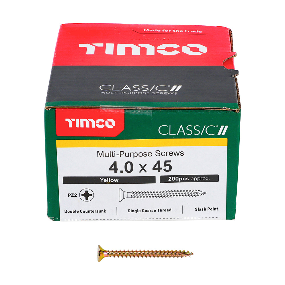 Timco - Classic Screw PZ2 CSK - ZYP 4 x 45mm (200)