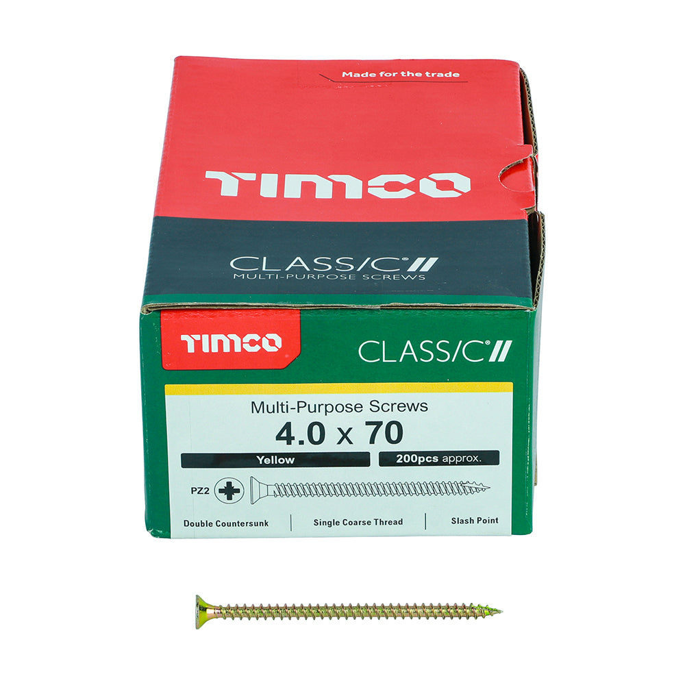 Timco - Classic Screw PZ2 CSK - ZYP 4 x 70mm (200)