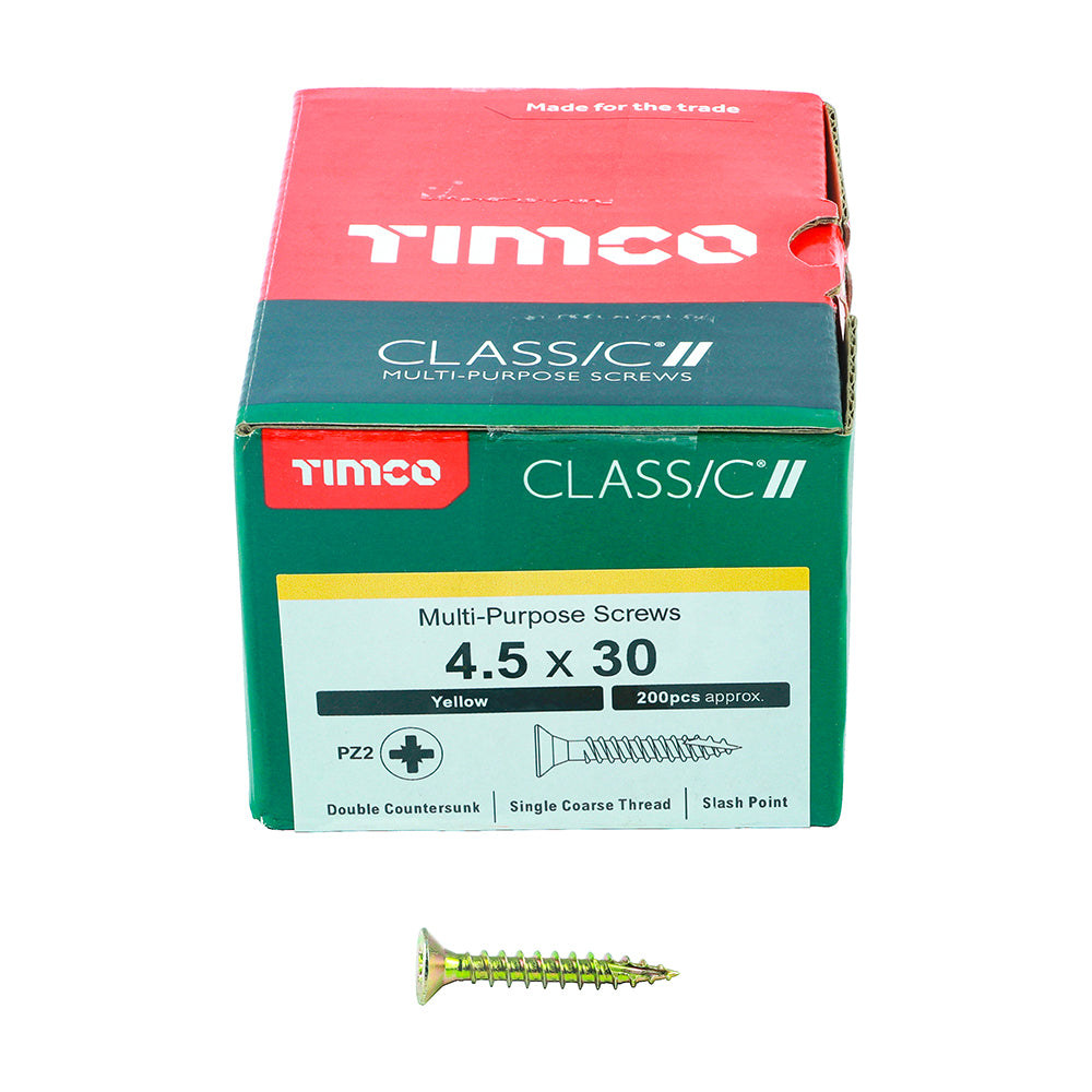 Timco - Classic Screw PZ2 CSK - ZYP 4 x 30mm (200)