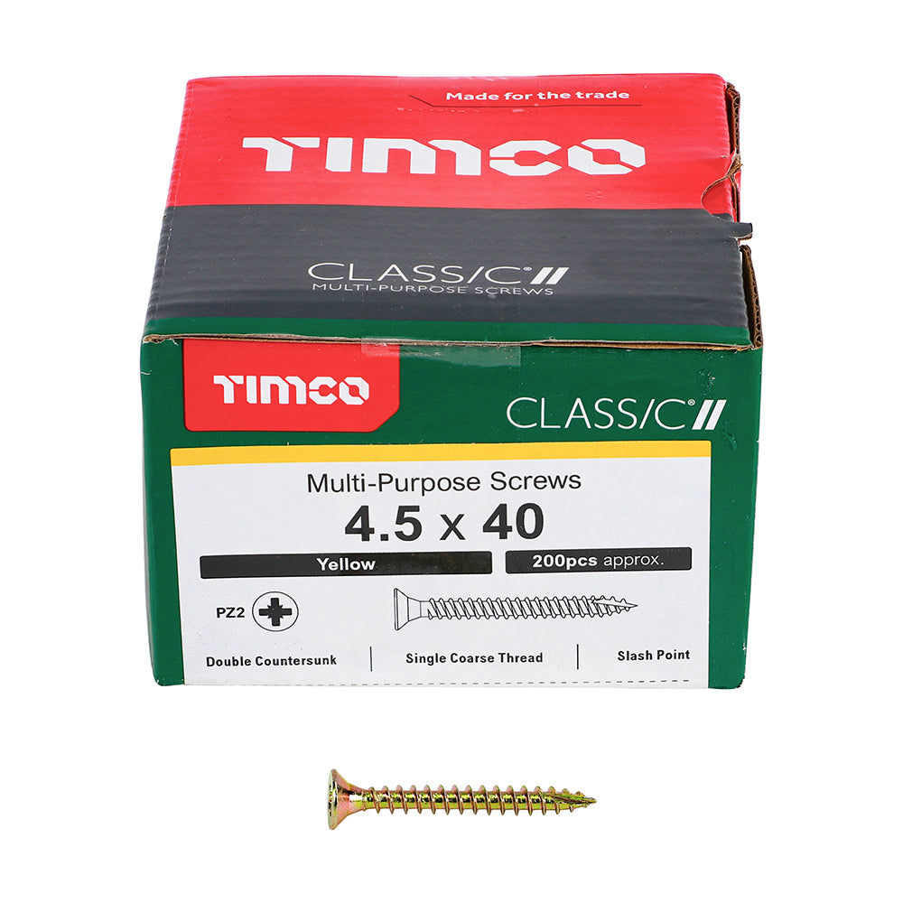 Timco - Classic Screw PZ2 CSK - ZYP 4.5 x 40mm (200)