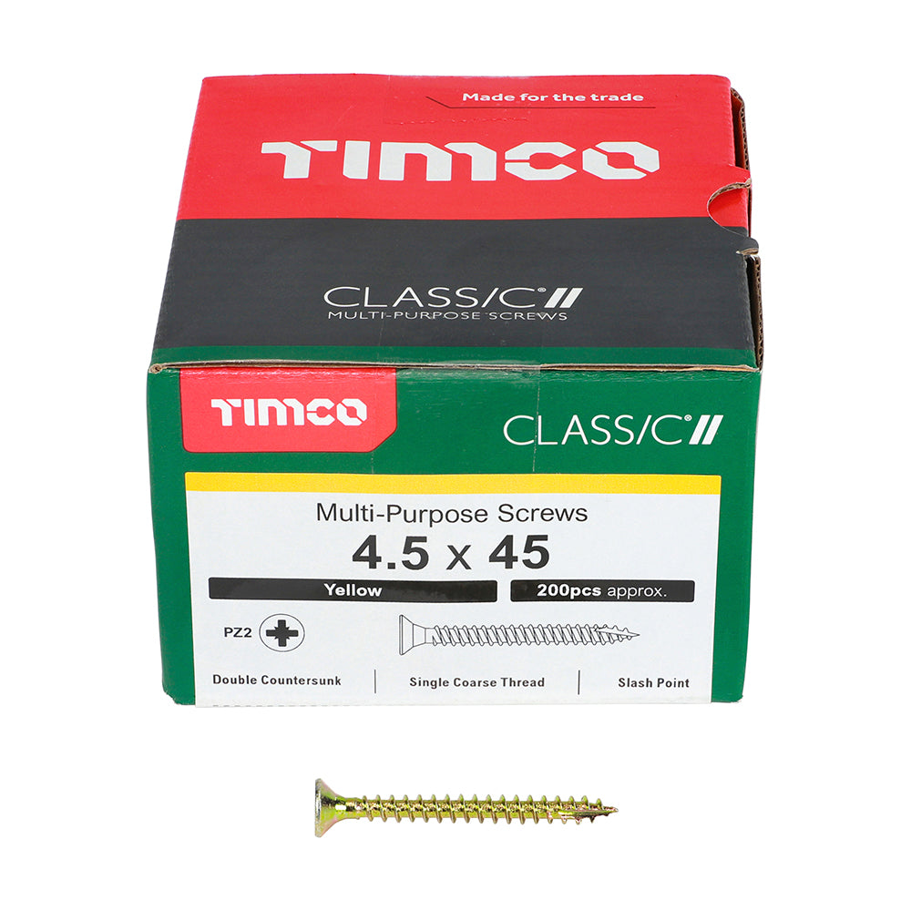 Timco - Classic Screw PZ2 CSK - ZYP 4.5 x 45mm (200)