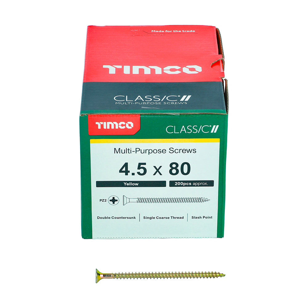 Timco - Classic Screw PZ2 CSK - ZYP 4.5 x 80mm (200)