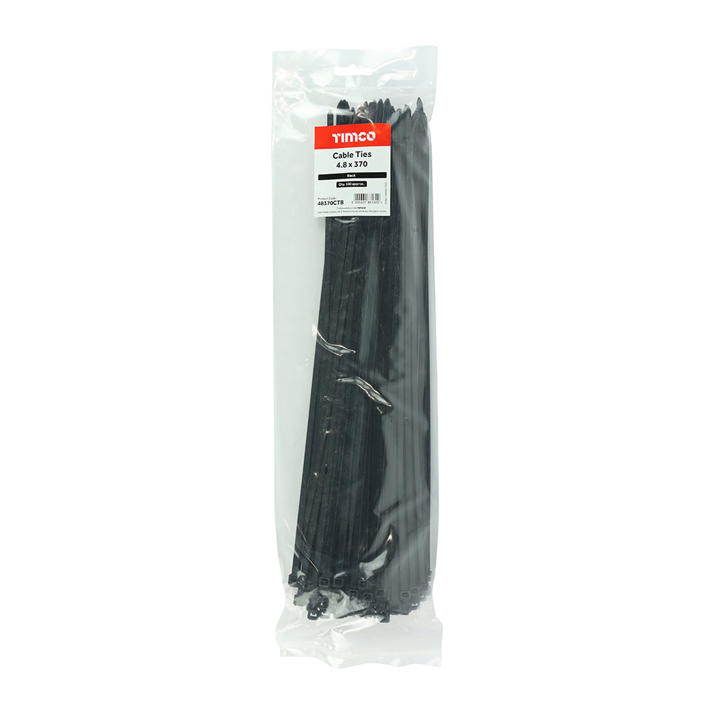 Cable Tie - Black 4.8 x 370 100 PCS