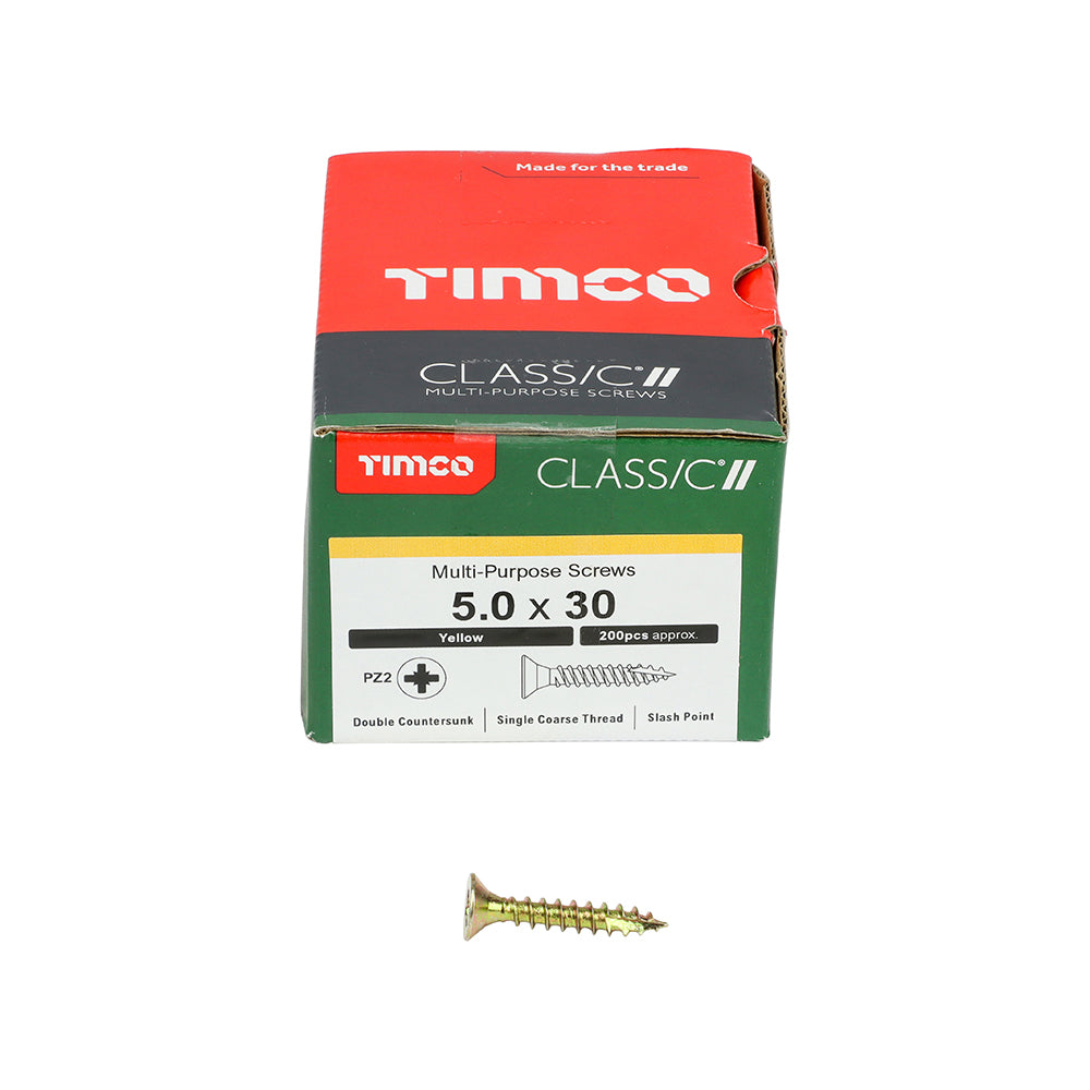 Timco - Classic Screw PZ2 CSK - ZYP 5 x 30mm (200)