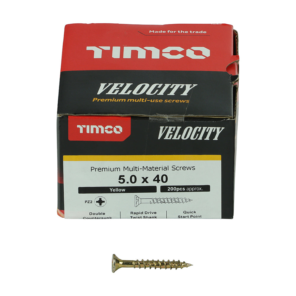 Velocity Screw PZ2 CSK - ZYP - 5 x 40mm - 200 PCS