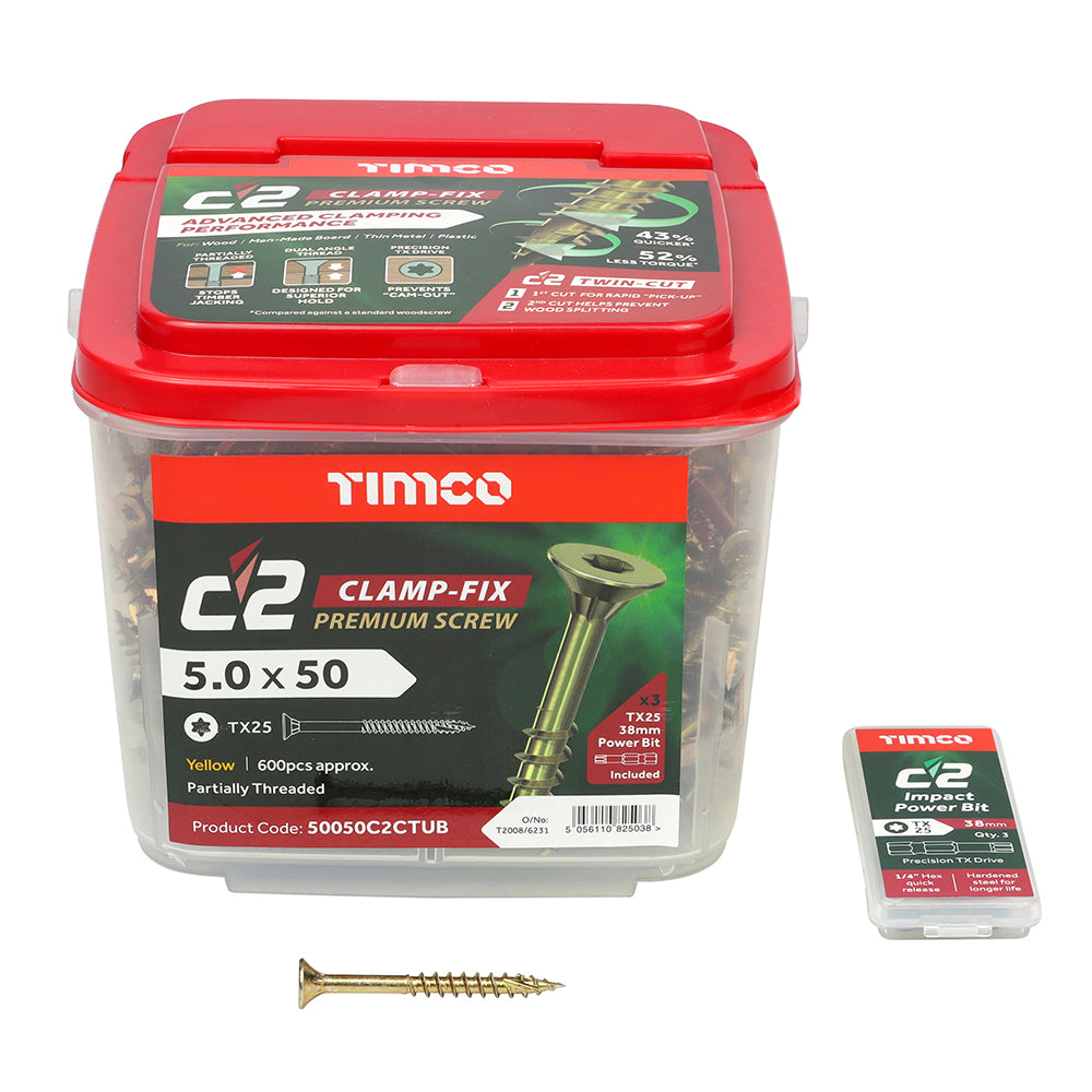 5 x 50mm - C2 Clamp-Fix TX25 CSK ZYP - 600 PCS