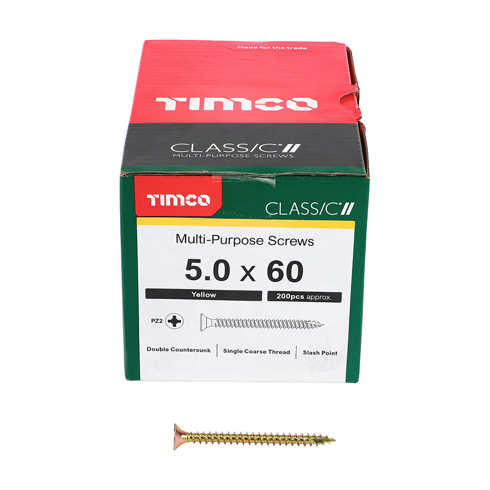 Timco - Classic Screw PZ2 CSK - ZYP 5 x 60mm (200)