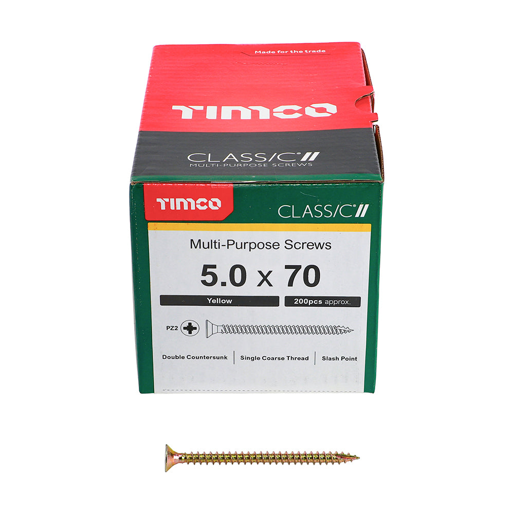 Timco - Classic Screw PZ2 CSK - ZYP 5 x 70mm (200)