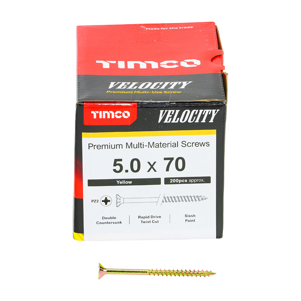 Velocity Screw PZ2 CSK - ZYP - 5 x 70mm - 200 PCS