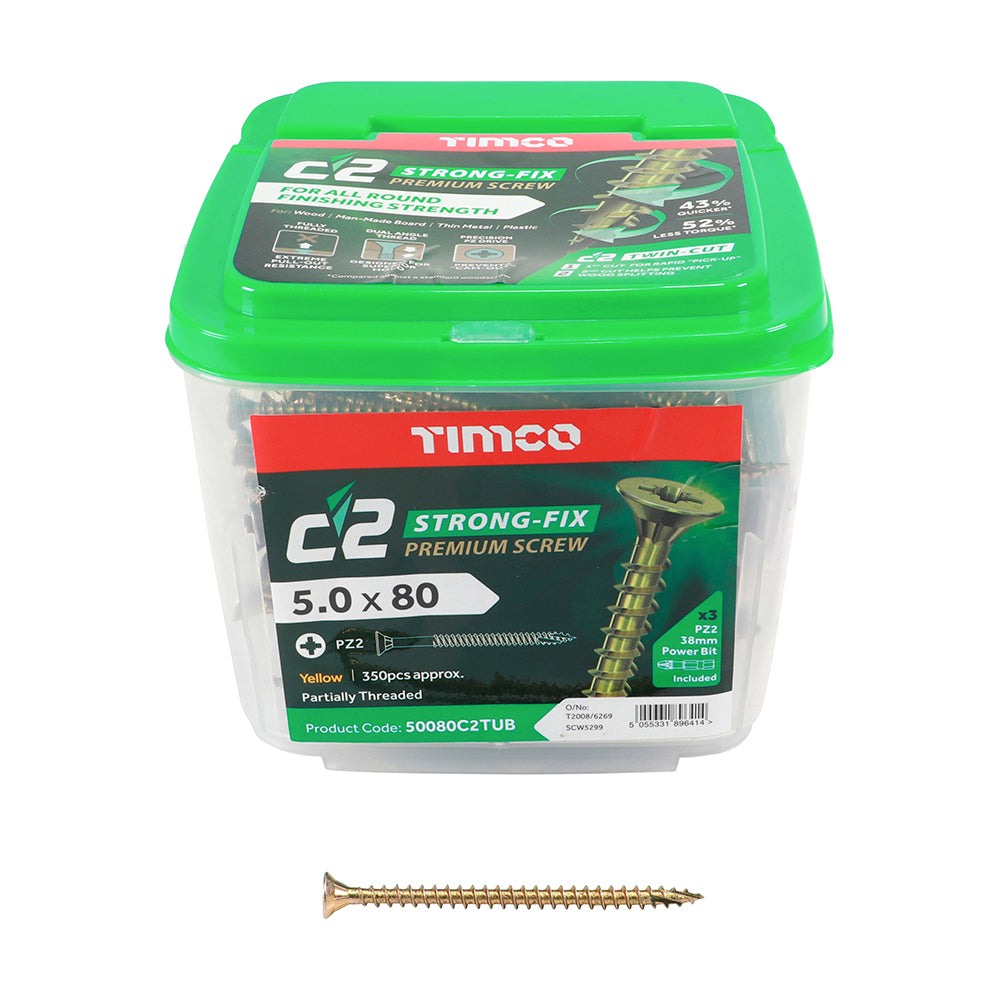C2 Screw PZ2 CSK - ZYP (TUB) 5 x 80 - 350 PCS