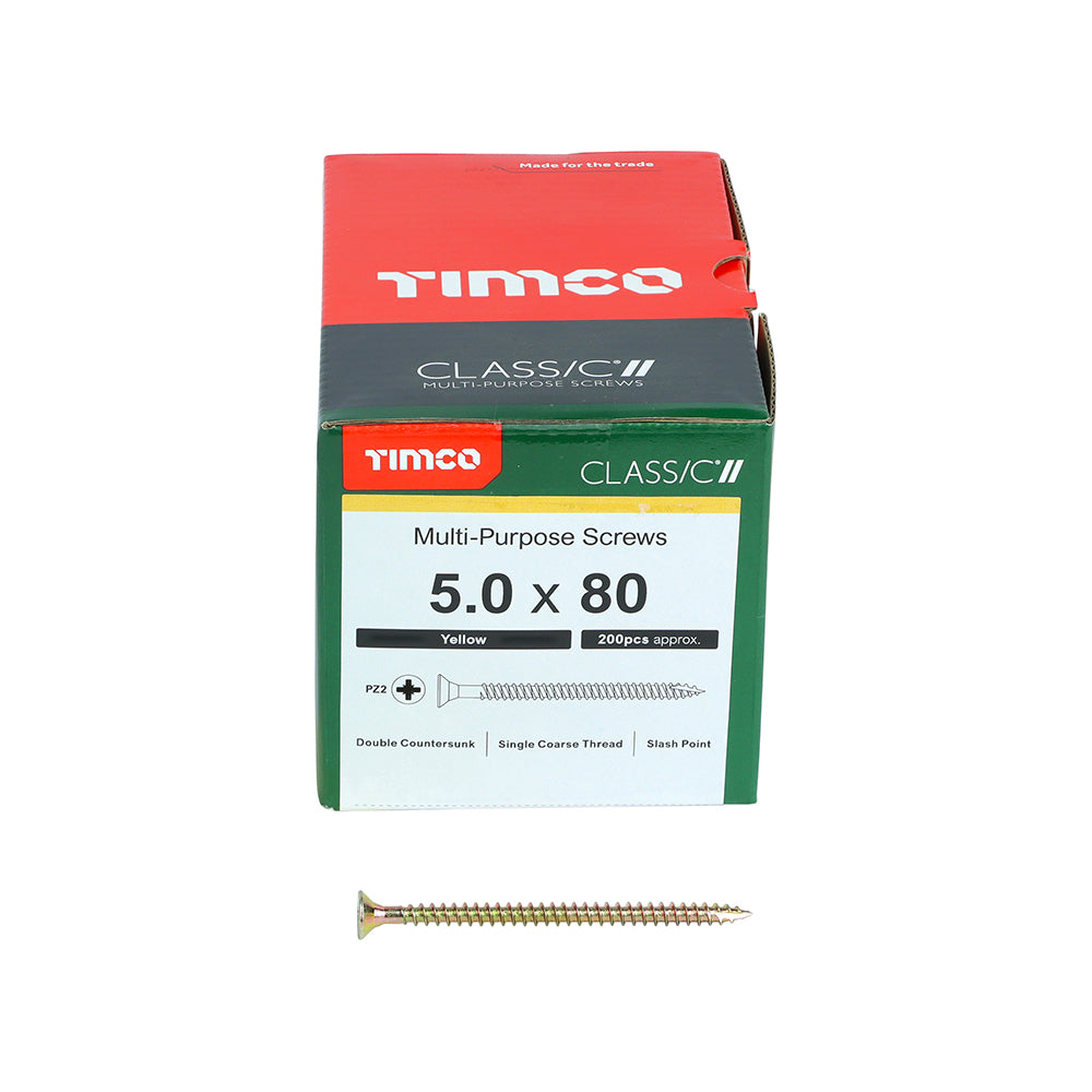 Timco - Classic Screw PZ2 CSK - ZYP 5 x 80mm (200)
