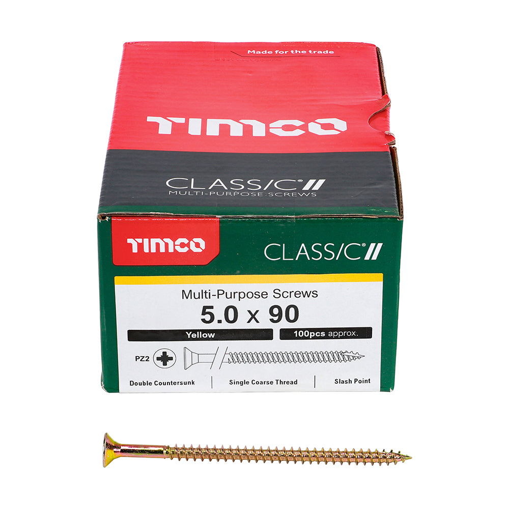 Timco - Classic Screw PZ2 CSK - ZYP 5 x 90mm (100)