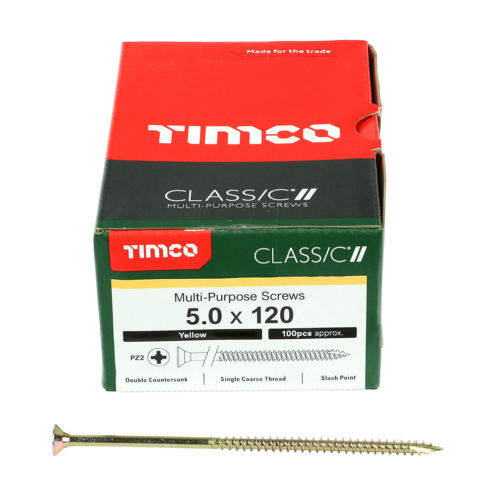 Timco - Classic Screw PZ2 CSK - ZYP 5 x 120mm (100)
