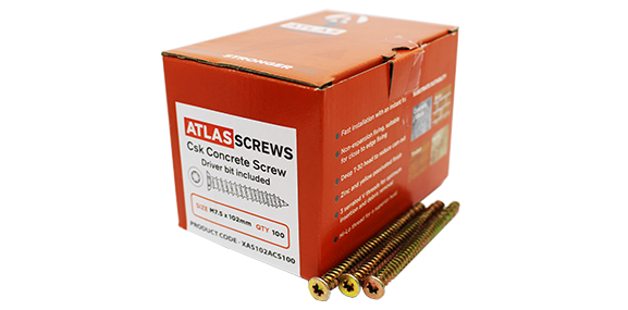 42 x 7.5mm Atlas Concrete Screws (100)