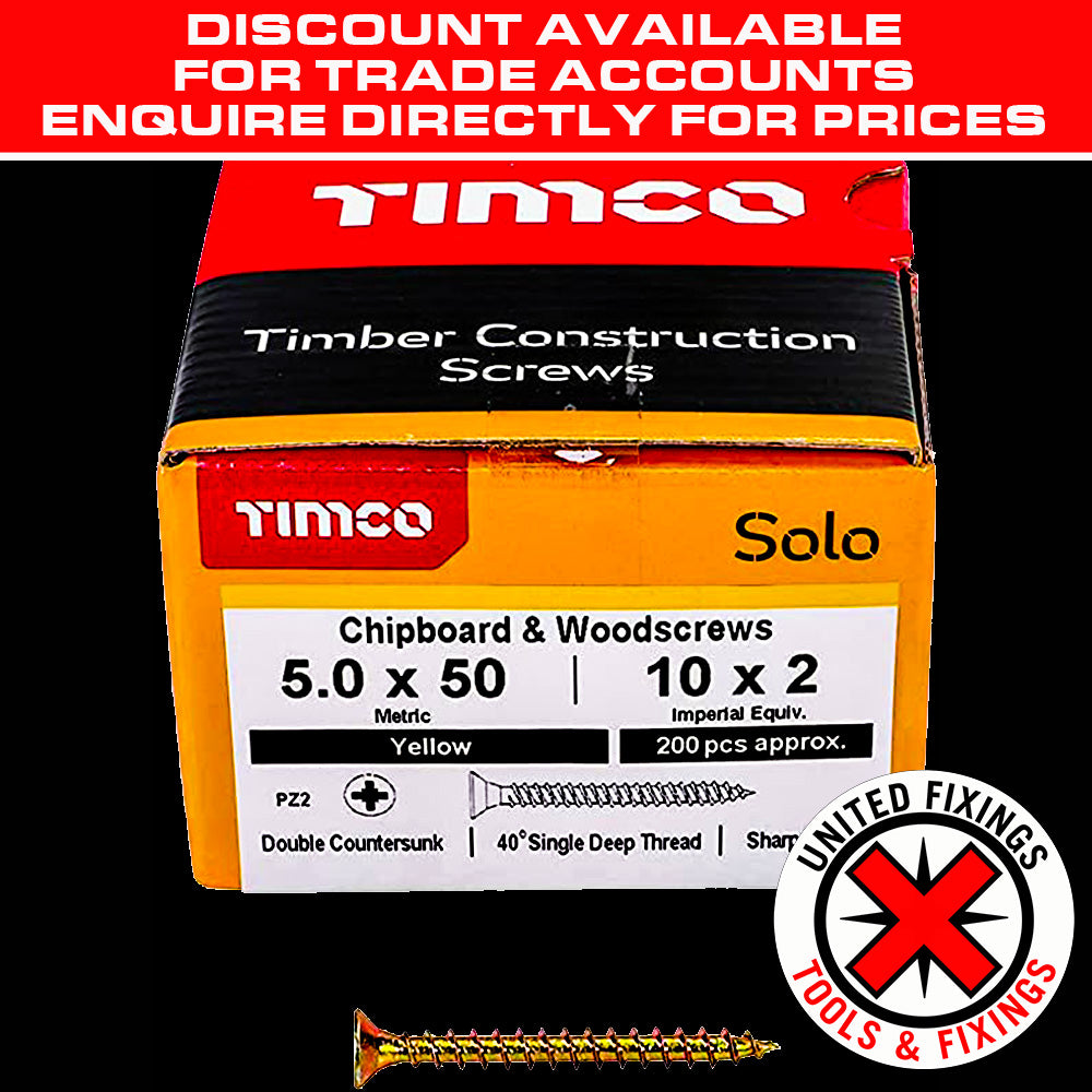 Solo Woodscrew PZ2 CSK - ZYP 5 x 25 200 PCS Main Image