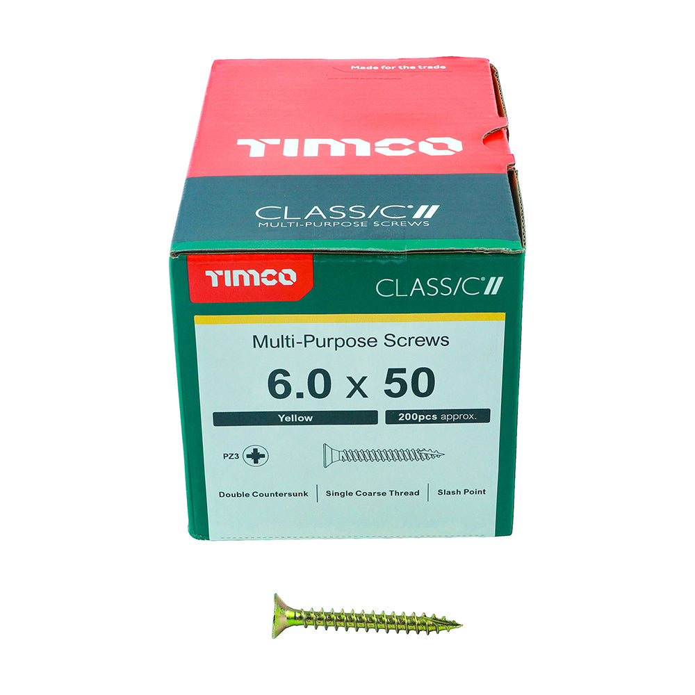 Timco - Classic Screw PZ3 CSK - ZYP 6 x 50mm (200)