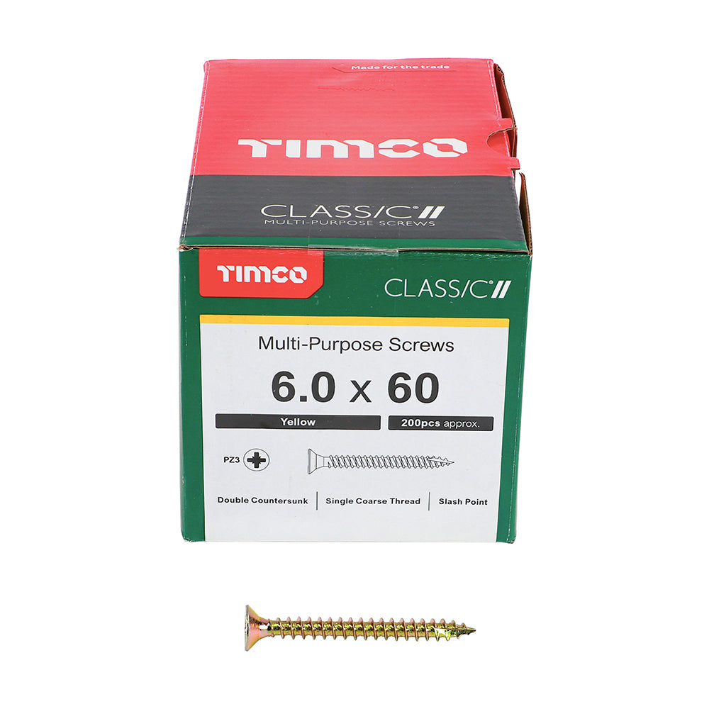 Timco - Classic Screw PZ3 CSK - ZYP 6 x 60mm (200)