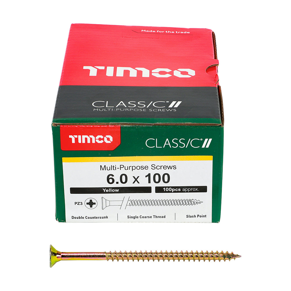 Timco - Classic Screw PZ3 CSK - ZYP 6 x 100mm (100)
