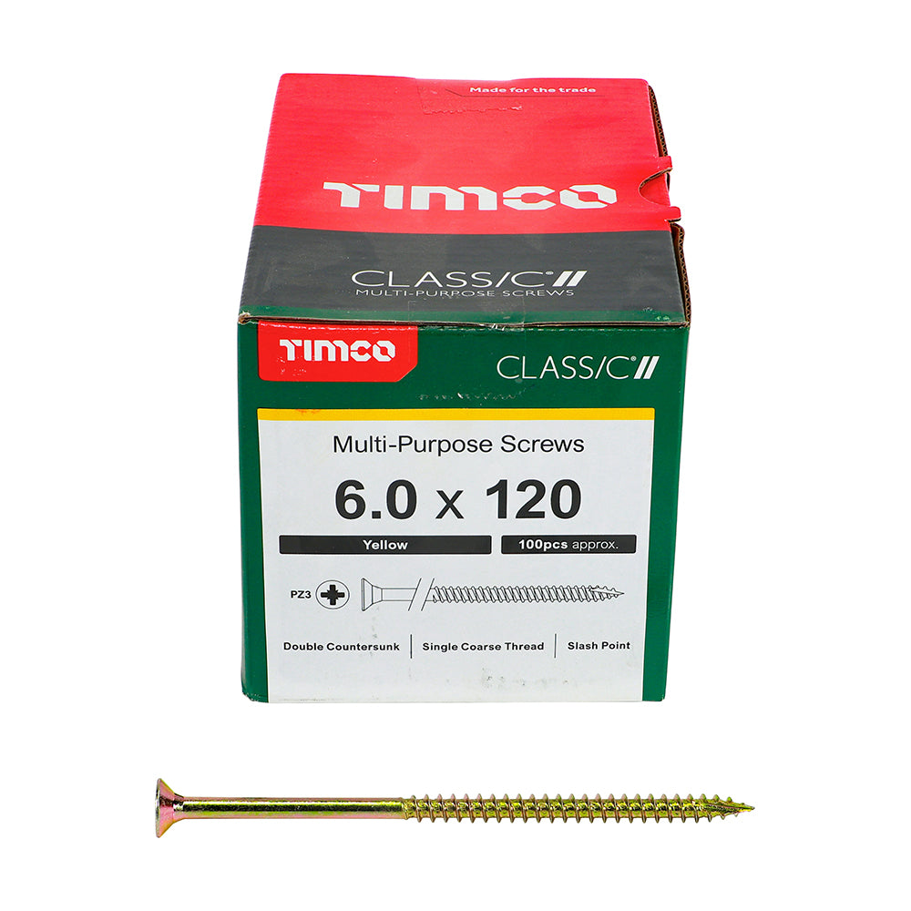 Timco - Classic Screw PZ3 CSK - ZYP 6 x 120mm (100)