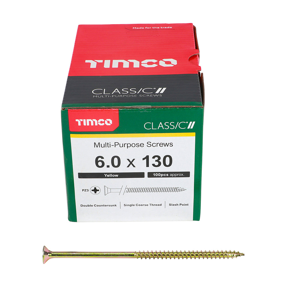 Timco - Classic Screw PZ3 CSK - ZYP 6 x 130mm (100)