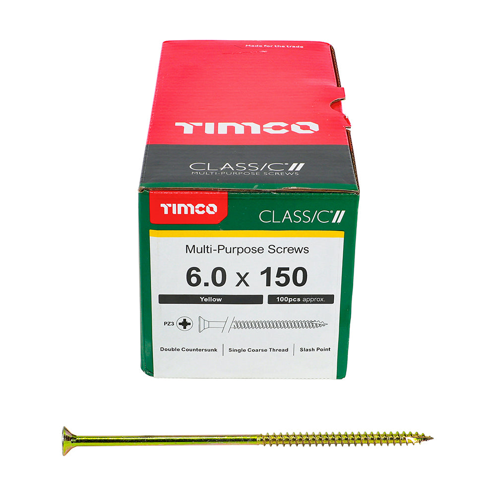 Timco - Classic Screw PZ3 CSK - ZYP 6 x 150mm (100)