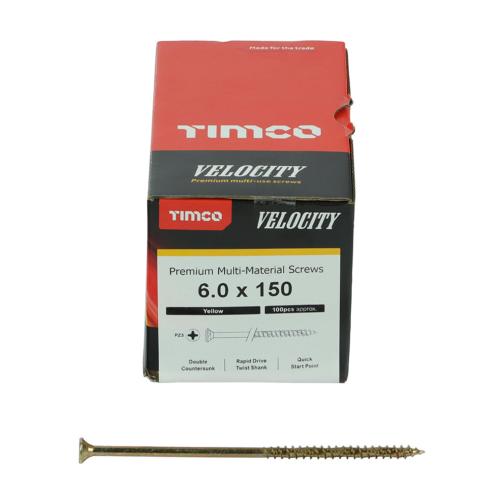 Velocity Screw PZ3 CSK - ZYP 6 x 150mm - 100 PCS