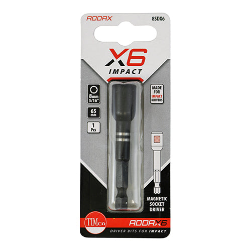 X6 Impact Magnetic Skt Driver 8mm x 65mm - 1 EA