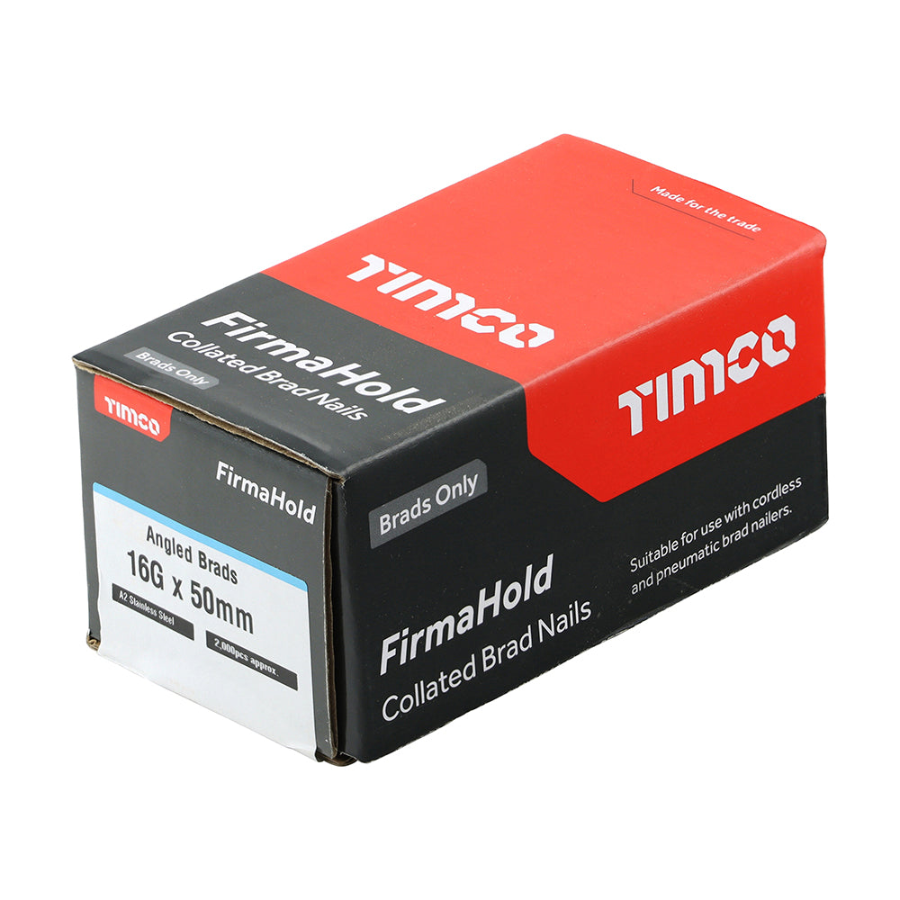 FirmaHold Angled Brads - Stainless Steel - 16g x 50mm - 2000 PCS