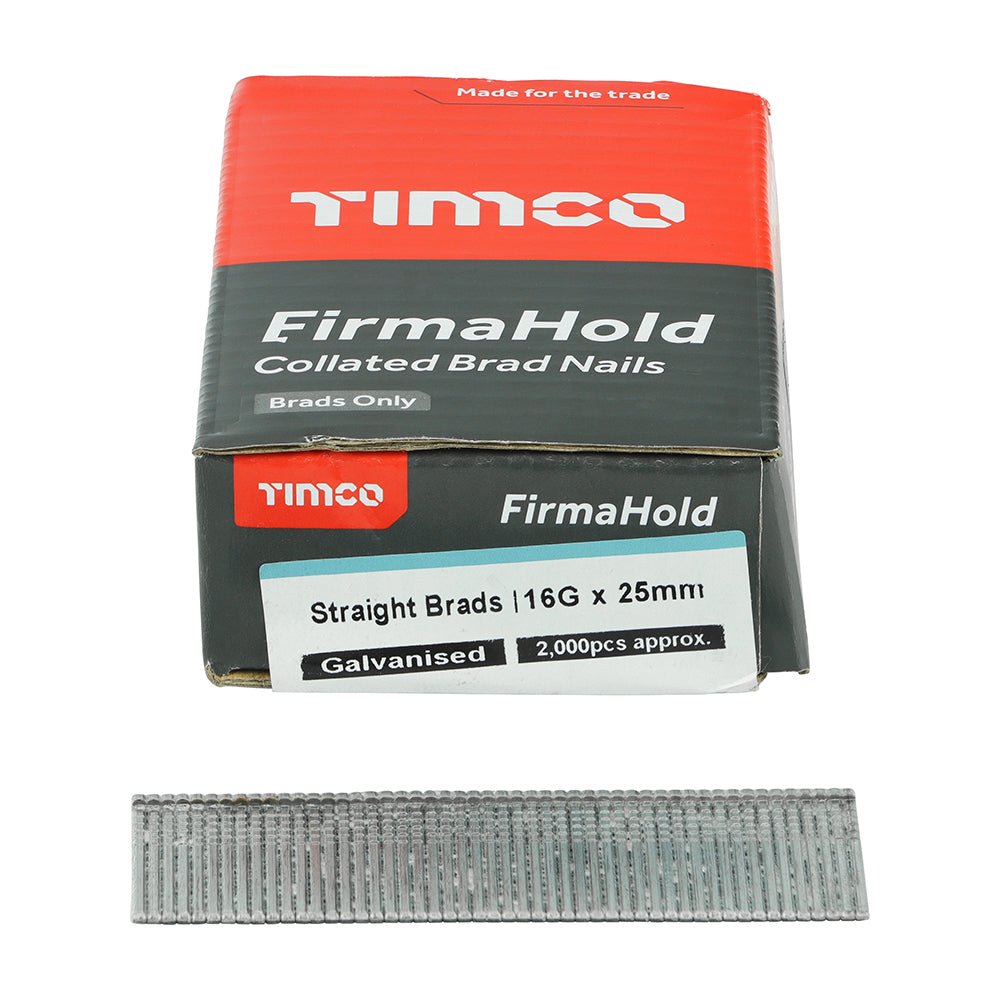 FirmaHold Straight Brads - GALV 16g x 25mm - 2000 PCS