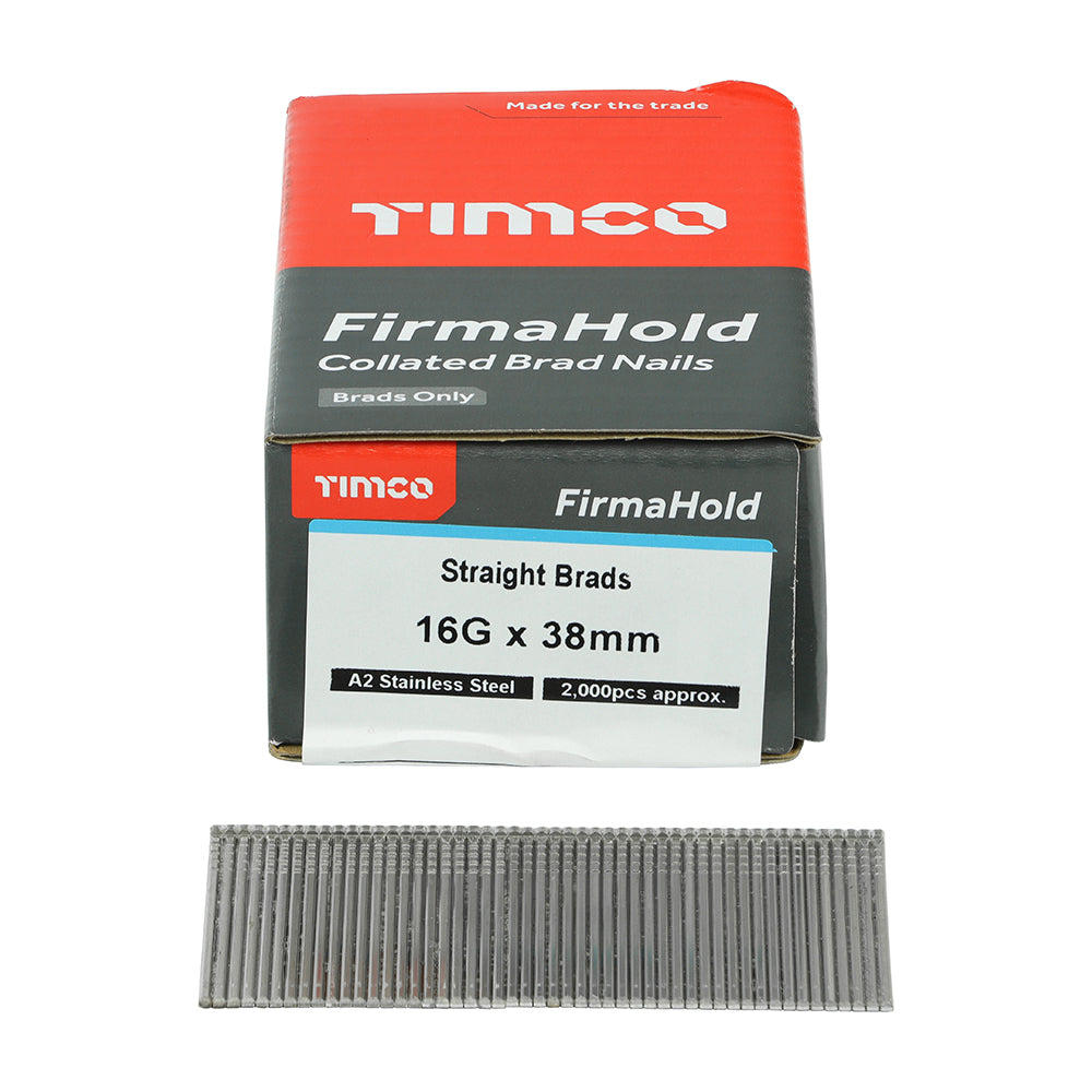 FirmaHold Straight Brad - S/S 16g x 38 2000 PCS